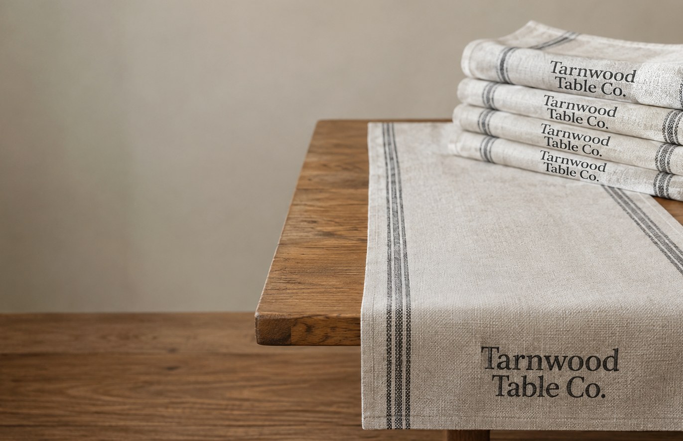Custom printed table runners with logo
