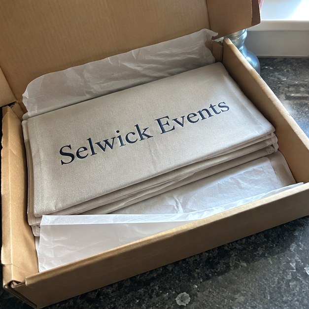 Custom table runners — customer photo