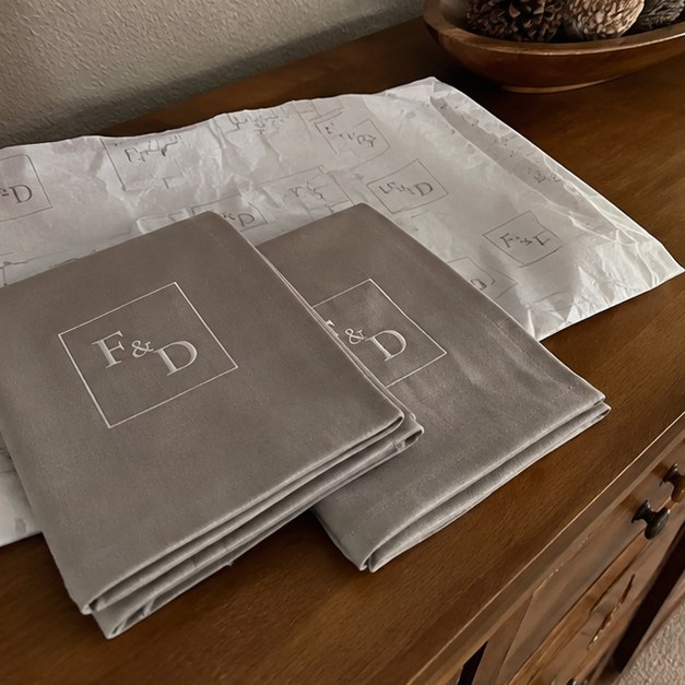 Personalized table runners — customer photo